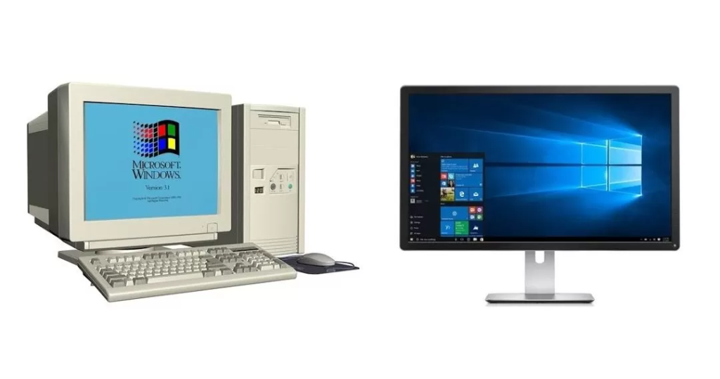 Un computer vechi si un computer nou