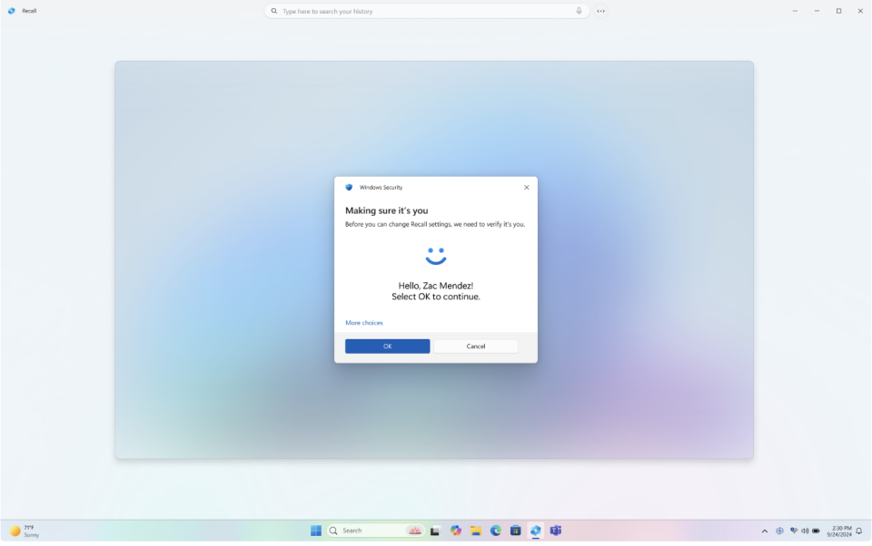 Meniul din Windows Security
