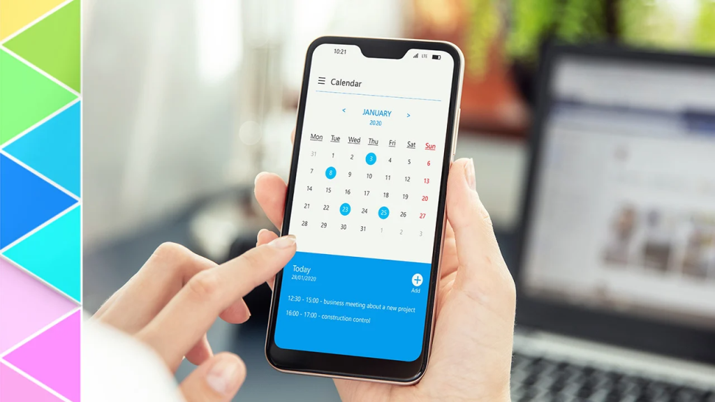 O aplicatie de calendar rulata pe un smartphone
