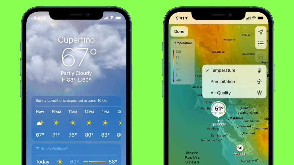 Aplicatia Meteo pe Iphone