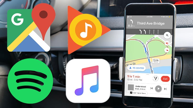 Aplicatii de muzica sincronizate cu Google Maps