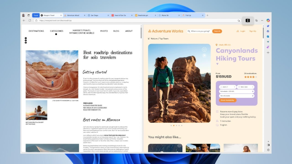 Browser Microsoft Edge ruleaza pe un PC