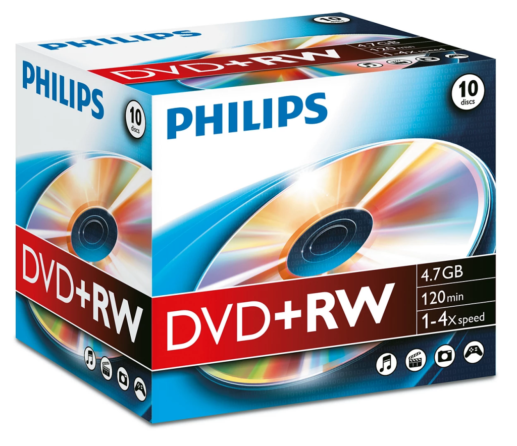 Pachet de discuri DVD RW (Re-wriable) produse de Phillips