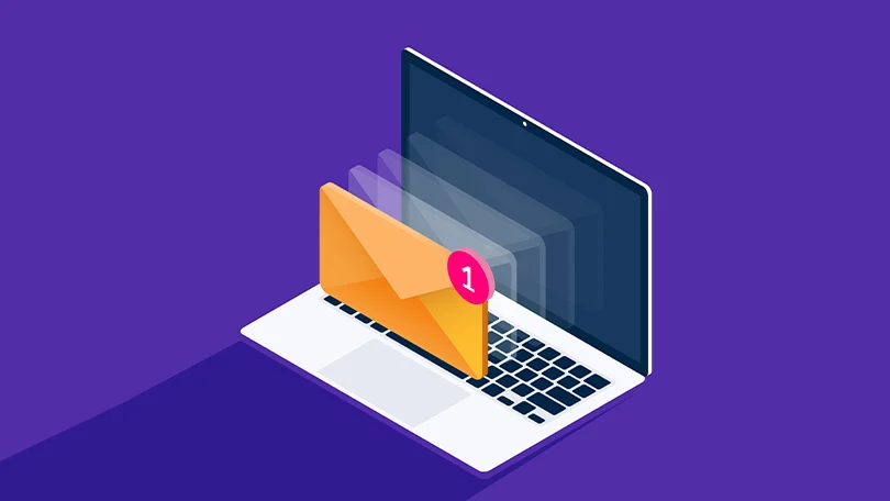 Imagine reprezentativa pentru un cont de email accesat pe un laptop