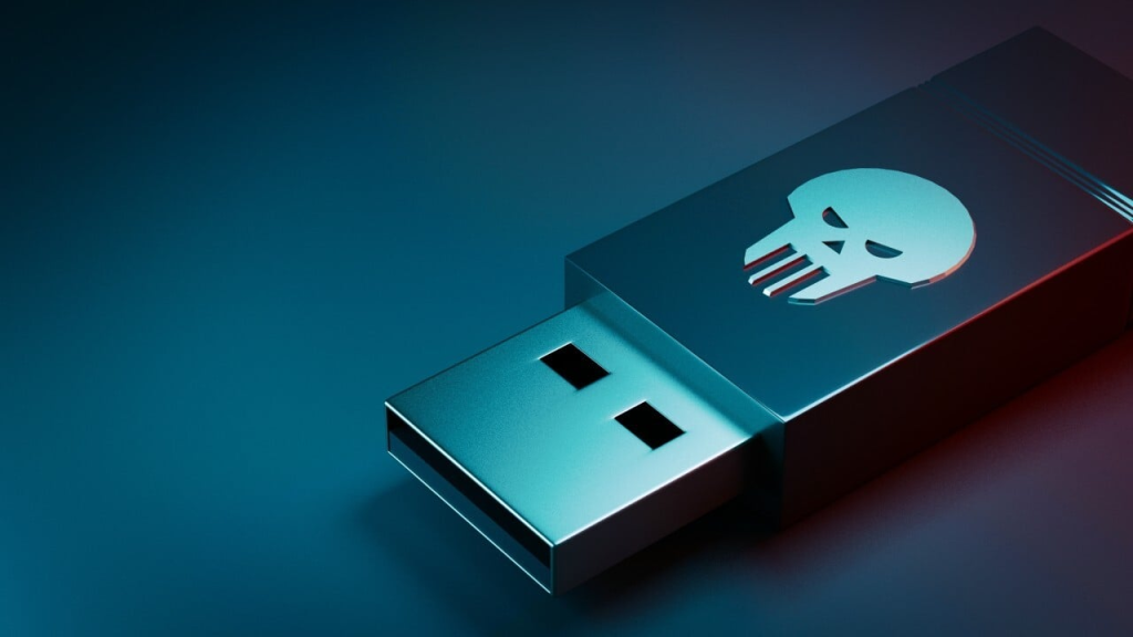 Imagine cu un stick USB infectat