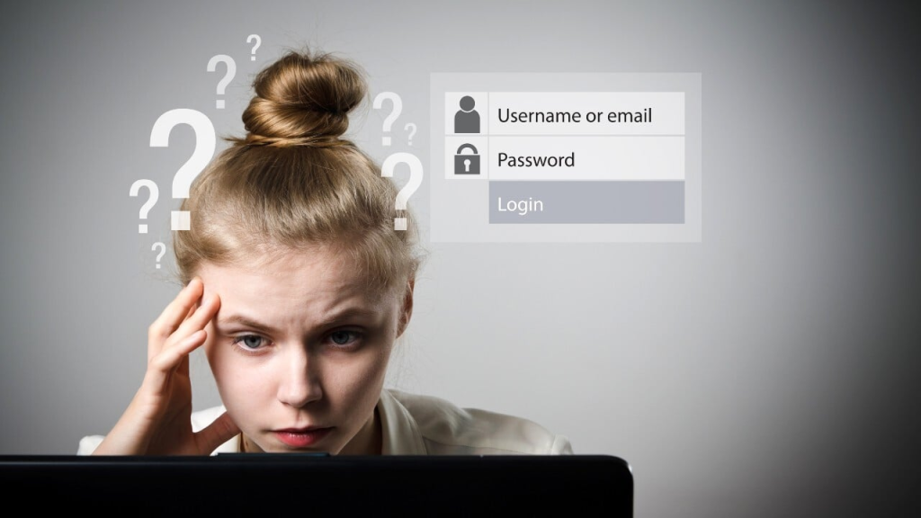 Persoana incearca sa-si aminteasca datele de autentificare