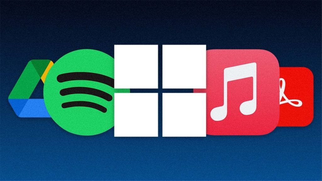 Pictogramele aplicatiilor populare instalante pe un calculator care foloseste Windows ca sistem de operare