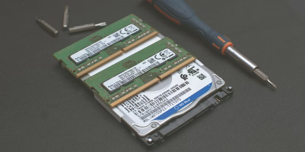 Placi de memorie RAM si Hard Discul unui PC