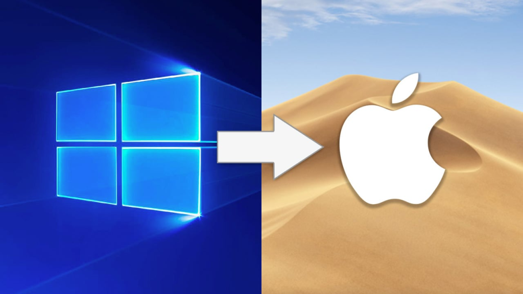 Imagine care reprezinta tranzitia de la MacOS la Windows