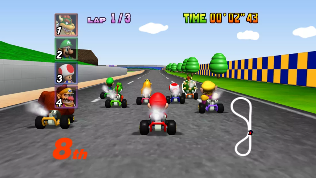 Screenshot din jocul Mario Kart 64