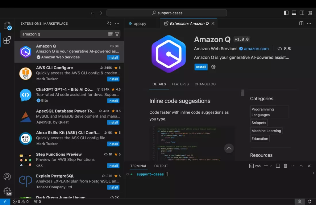 Extensia Amazon Q