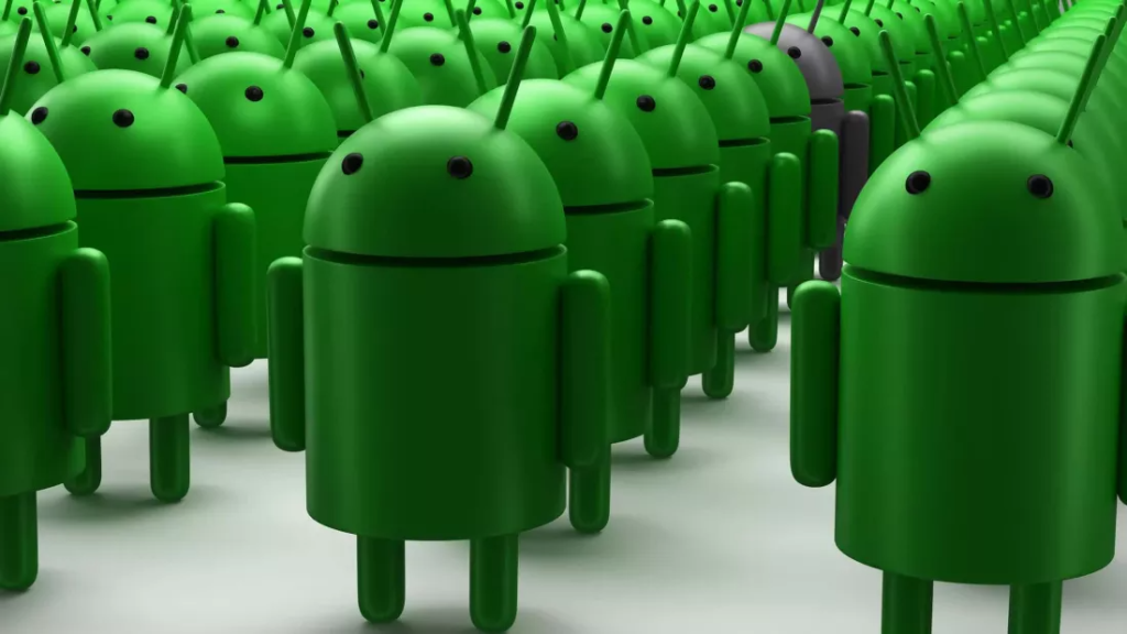 Mici roboti de forma logo-ului Android