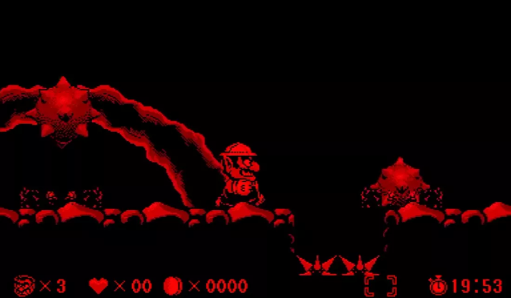 Captura de ecran dintr-un joc pe consola Nintendo Virtual Boy