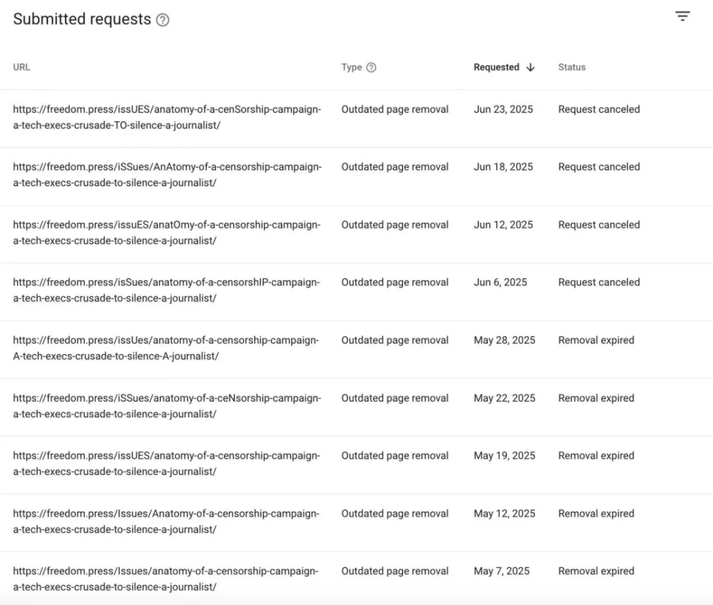 Solicitare deindexare in cadrul Google Search Console