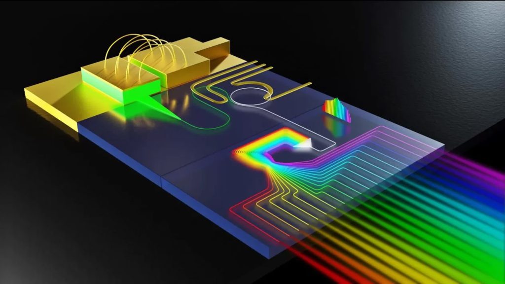 Acest cip de siliciu creează zeci de raze laser dintr-o singură sursă – și ar putea remodela centrele de date.